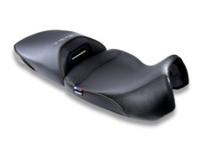 For the BMW R1300 GSA, Sargent's features the 2-piece seat set with a Low Front and the Performance Plus upholstery in all black.